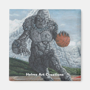 Imán del botón de baloncesto de Stone Golem