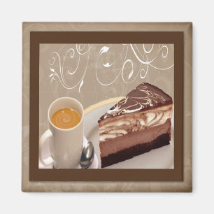 Imán del café y del pastel de queso