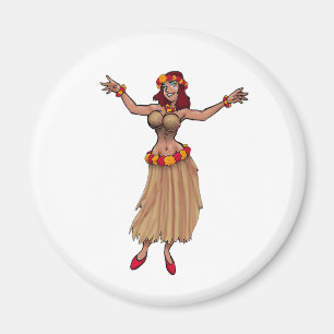 Imán del chica de Hula