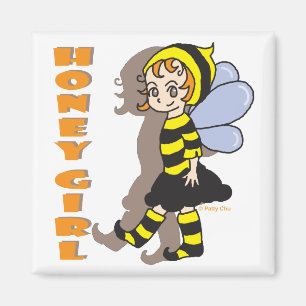 Imán del chica de la abeja de la miel