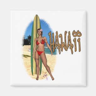 Imán del chica de la persona que practica surf de