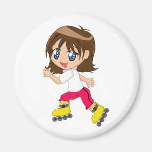 Imán del chica de Rollerblading