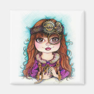 Imán del chica de STEAMPUNK
