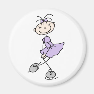Imán del chica del patinaje de hielo de la lila