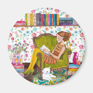 Imán del chica el de la lectura