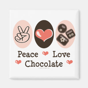 Imán del chocolate del amor de la paz