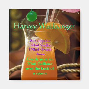 Imán del cóctel de Harvey Wallbanger