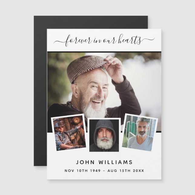 Imán del collage de fotos conmemorativas siempre (Anverso/Reverso)