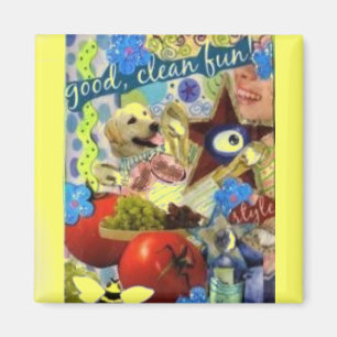 imán del collage de la diversión