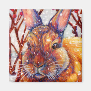 Imán del conejo de conejito de la nieve