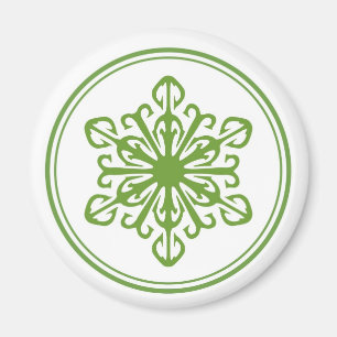 Imán del copo de nieve - verde