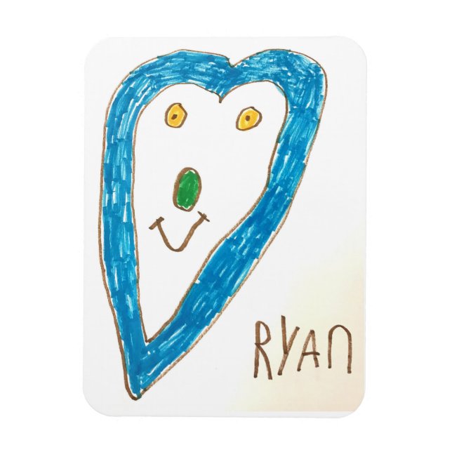 Imán del corazón azul (Vertical)