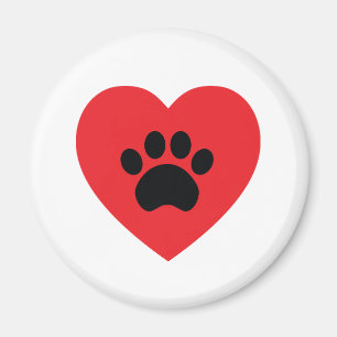 Imán del corazón de la impresión de la pata