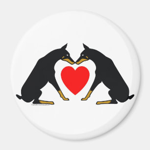 Imán del corazón del Doberman