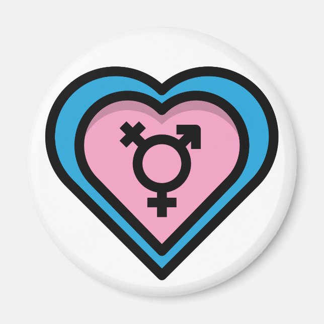 Imán del Corazón del Orgullo Trans (Frente)