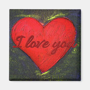 Imán del corazón pintado