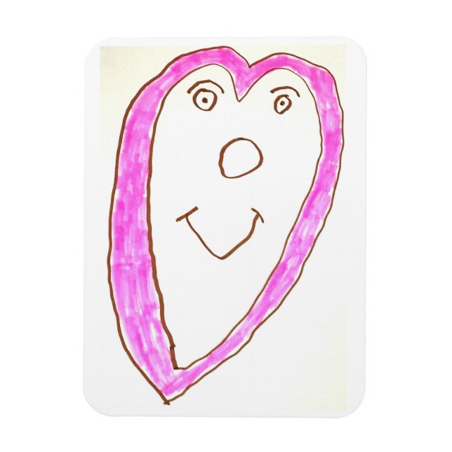 Imán del corazón rosado (Vertical)