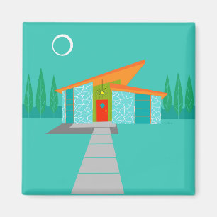 Imán del cuadrado de la casa del dibujo animado d