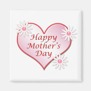 Imán del cuadrado del corazón del día de madre