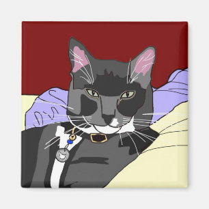 Imán del cuadrado del gato de Smokey