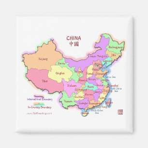 Imán del cuadrado del mapa de China