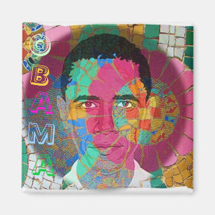 Imán del cuadrado del mosaico de Obama