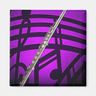 Imán del cuadrado del músico del flautista de la