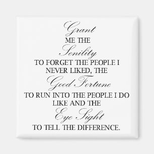 Imán del cuadrado del rezo de la senilidad