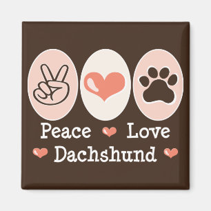 Imán del Dachshund del amor de la paz
