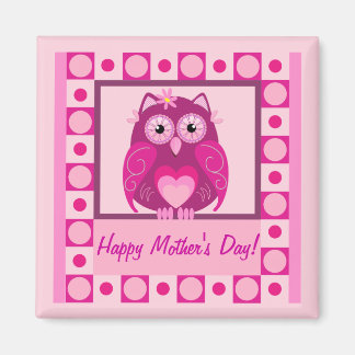 Imán del Día de la Madre con Lechuza personalizado