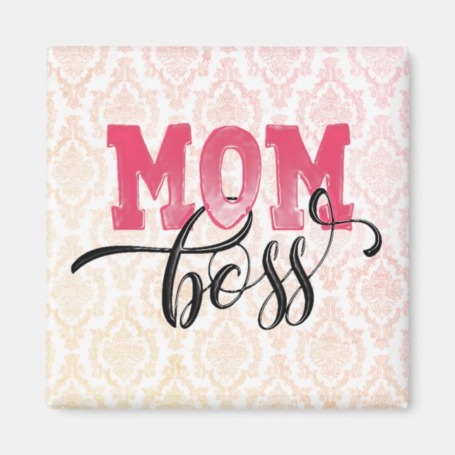 IMÁN DEL DÍA DE LA MADRE - Rosa elegante con el tí (Frente)