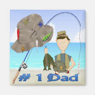 Imán del día de padre de la pesca