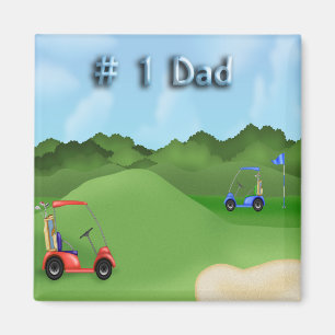 Imán del día de padre Golfing