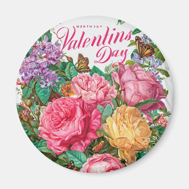 Imán del Día de San Valentín | Romántico, Lindo  (Frente)