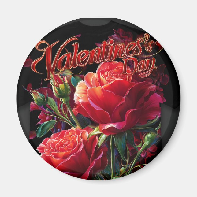 Imán del Día de San Valentín | Romántico, Lindo  (Frente)