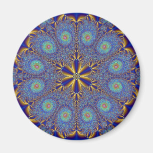 Imán del diseño del fractal del pavo real