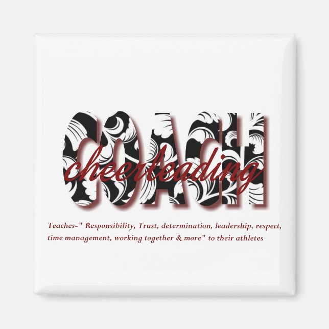 imán del entrenador de animadores florales (Frente)