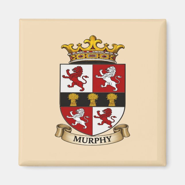 Imán del Escudo de Armas de la Familia Murphy (Frente)
