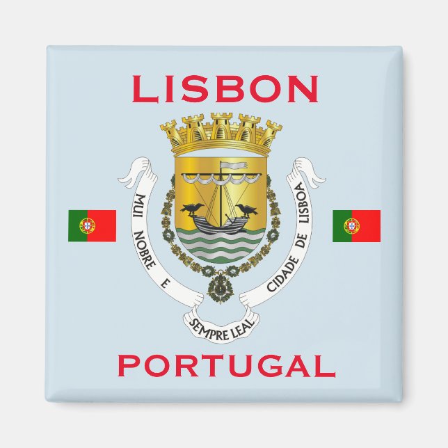 Imán del escudo de armas de Lisboa Portugal (Frente)