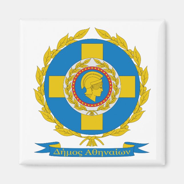 Imán del escudo de Atenas, Grecia (Frente)