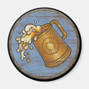 Imán del escudo de Viking - jarra de cerveza