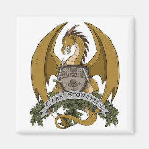 Imán del escudo del dragón de Stonefire del oro