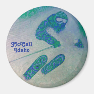 Imán del esquiador de McCall Idaho