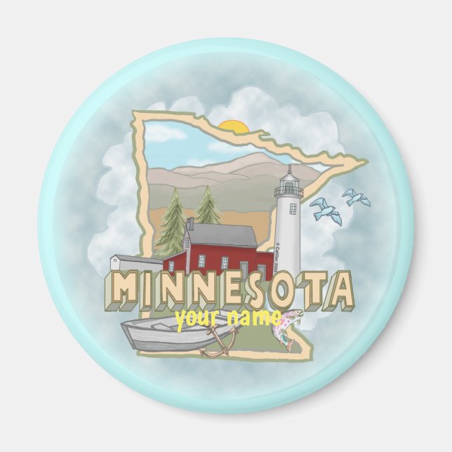 imán del faro de Minnesota (Frente)