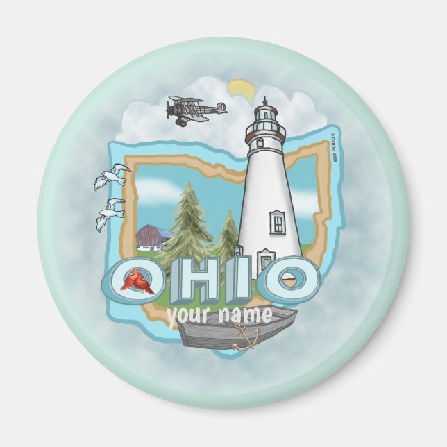 Imán del faro de Ohio (Frente)