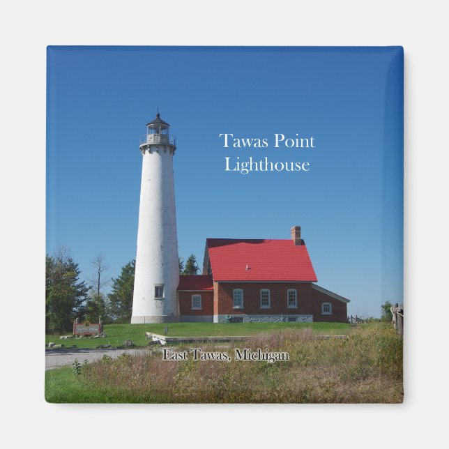 imán del faro de Tawas Point (Frente)