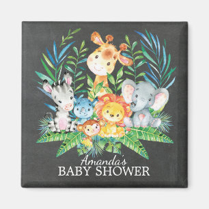 Imán del favor de Baby Shower de la selva del