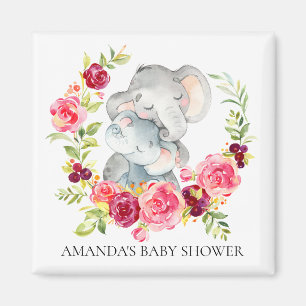 Imán del favor de Baby Shower del elefante de la
