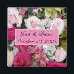 Imán del Favor de la Boda Floral<br><div class="desc">Boda Floral Favor Magnet. Recuerdo personalizado para los huéspedes de su día especial.</div>