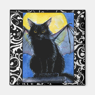 Imán del gatito de Halloween del gargoyle del gat